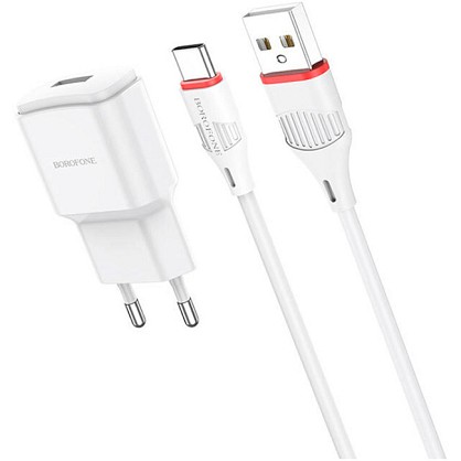 Зарядний пристрій Borofone BA48A 2.1A 1М White (BA48ACW)