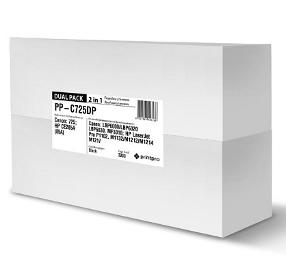 Картридж PrintPro Canon (725) LBP6000/MF3010 Dual Pack 2 шт. (PP-C725DP)