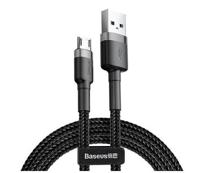 Кабель Baseus Cafule Cable USB for Micro 2.4A 0.5 м Grey/Black (CAMKLF-AG1)