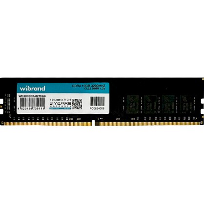 Оперативна пам’ять Wibrand DDR4 CL22 16GB 3200 MHz CL22 DIMM (WI3200DDR4D/16GB)