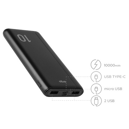 УМБ (Power Bank) Ergo LP-M10 10000 mAh Li-pol TYPE-C Black