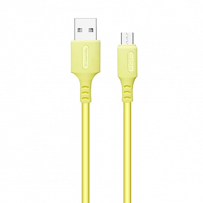 Кабель ColorWay USB-microUSB, soft silicone, 2.4А, 1м, Yellow