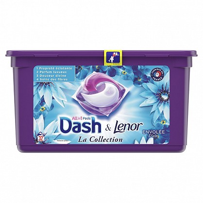 Капсули для прання Dash Envolee D'air+Lenor 32шт