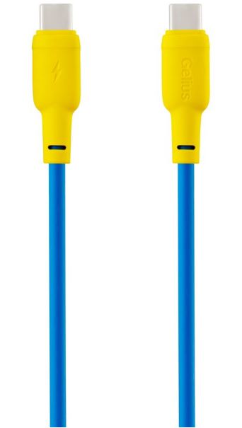 Кабель Gelius Full Silicon GP-UCN001CC Type-C to Type-C Yellow/Blue (1.2m) (60W)