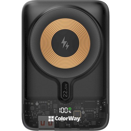 УМБ (Power Bank) ColorWay 10000mAh 22.5W MagSafe Black (CW-PB100LPA3BK-WPDD)