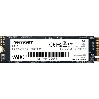 SSD диск Patriot P310 M.2 2280 PCIe NVMe 3.0 x4 TLC (P310P960GM28)