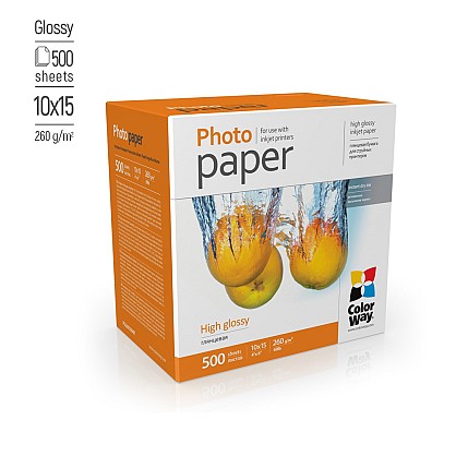 Фотопапір ColorWay глянцевий 260 г/м 10x15 500 л (PG2605004R)