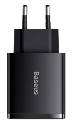 Зарядний пристрій Baseus Compact Quick Charger QC3.0+PD3.0 30W 2USB+Type-C 3A Чорний