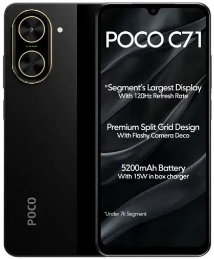 Смартфон Poco C71 4/128GB NFC Black (Global) (із зарядним пристроєм)