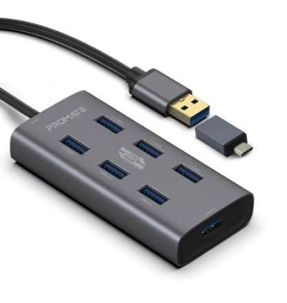 USB-хаб Promate EzHub-7 7xUSB 3.0 Grey (ezhub-7.grey)