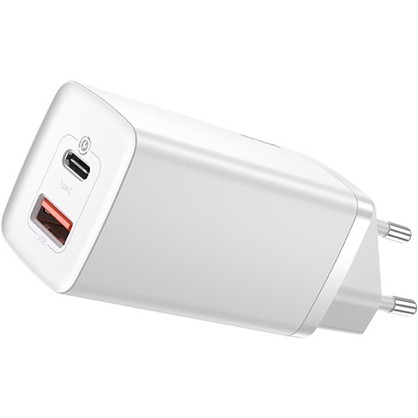 Зарядний пристрій Baseus GaN2 Lite Quick Charger C+U 65W EU Білий (CCGAN2L-B02)