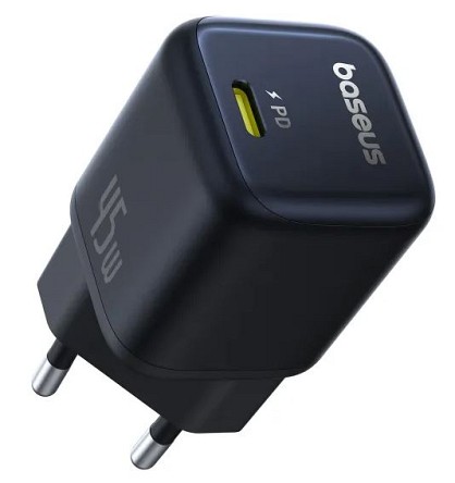 Мережевий зарядний пристрій Baseus PicoGo GaN6 Pro Fast Charger 1C PD3.0 45W Type-C 3A Чорний (P10176800123-00)