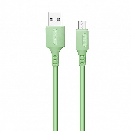 Кабель ColorWay USB-microUSB, soft silicone, 2.4А, 1м, Green