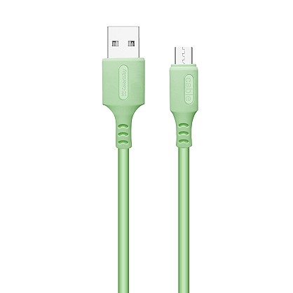 Кабель ColorWay USB-microUSB, soft silicone, 2.4А, 1м, Green