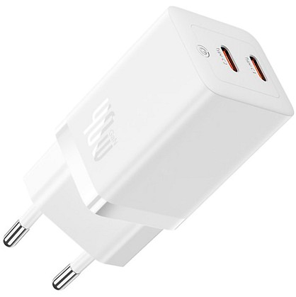Зарядний пристрій Baseus GaN5 Pro Fast Charger C+C 40W White (CCGP180102)