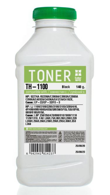 Тонер ColorWay HP LJ 1100/5L/AX 140 г (TH-1100)