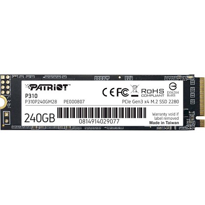 SSD диск Patriot P310 240G NVMe PCIe Gen3x4 M.2 2280