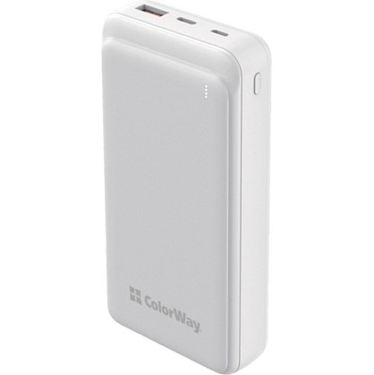 УМБ (Power Bank) Colorway 20000mAh Slim (USB QC3.0 + USB-C PD 20W) White