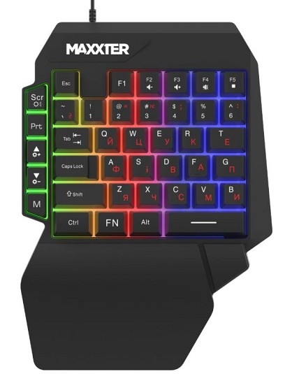 Клавіатура Maxxter KBG-OH-01B-UA (Ігрова одноручна клавіатура)