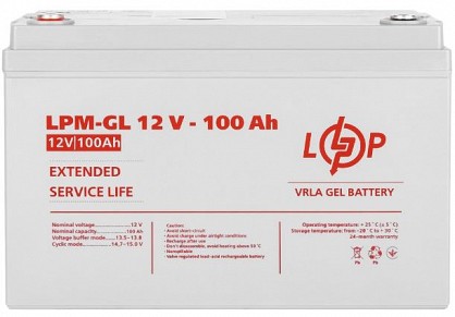 Акумуляторна батарея LogicPower LPM-GL 12 - 100 AH (LP3871)