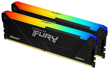 Оперативна пам'ять Kingston Fury DDR4-3200 32768MB PC4-25600 (Kit of 2x16384) Beast RGB 2Rx8 Black (KF432C16BB12AK2/32)