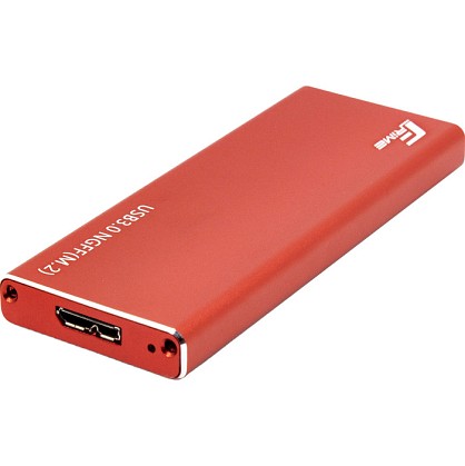 Зовнішня кишеня Frime для M.2 NGFF SATA Metal USB 3.0 up to 5Gb/s Red (FHE203.M2U30)