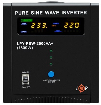 ДБЖ LogicPower LPY-PSW-2500VA+ (1800Вт) 10A/20A з правильною синусоїдою 24V