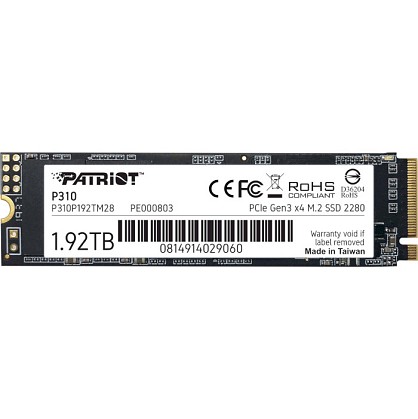 SSD диск Patriot P310 1.92TB M.2 2280 NVMe PCIe 3.0 x4 3D NAND TLC (P310P192TM28)
