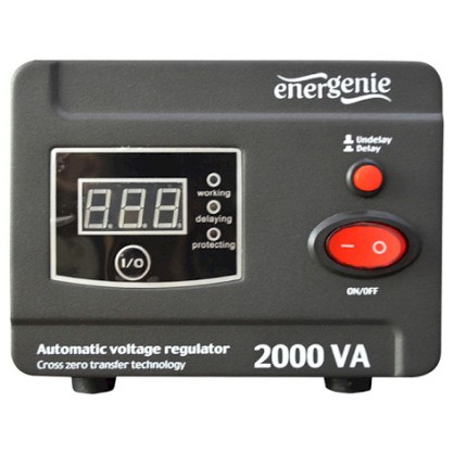 Стабілізатор EnerGenie EG-AVR-D2000-01 (2000 ВА) 1200 Вт.