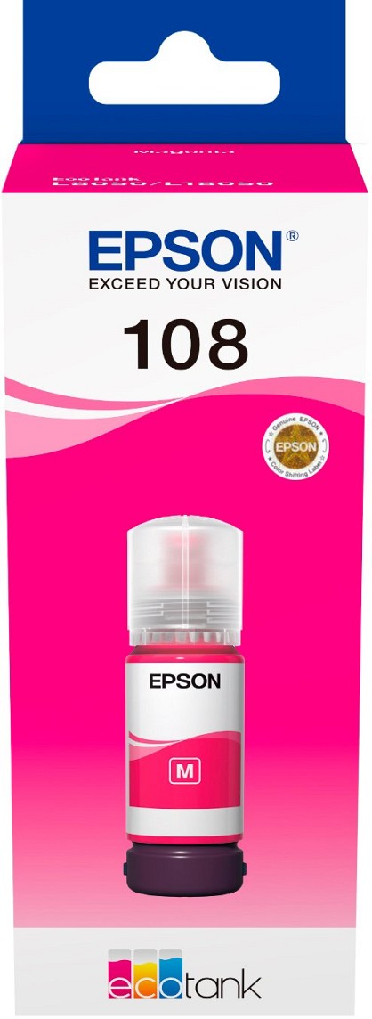 Чорнило Epson 108 EcoTank L8050/L18050 magenta (C13T09C34A)
