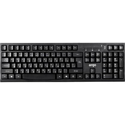 Клавіатура дротова Ergo K-280 HUB USB Black