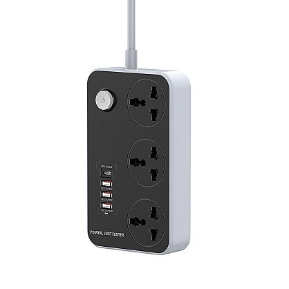 Мережевий фільтр-подовжувач ColorWay 3 розетки / 4 USB 2 м Black (CW-CHU34PDB)