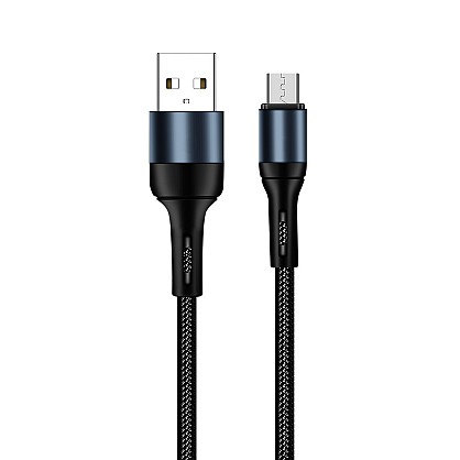 Кабель ColorWay USB-microUSB, nylon, 2.4А, 1м, Black