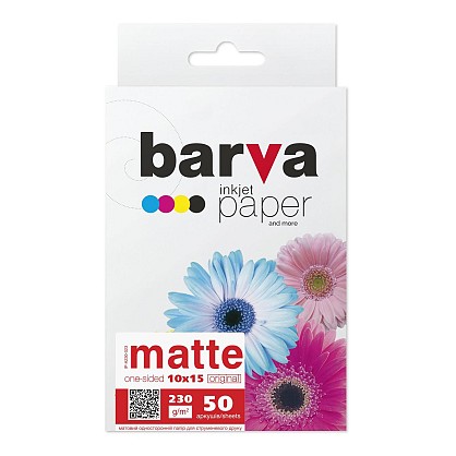 Фотопапір BARVA Матовий 10x15 50 арк IP-A230-023 BARVA